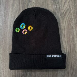 Odd Future Black Beanie with Colorful Embroidery